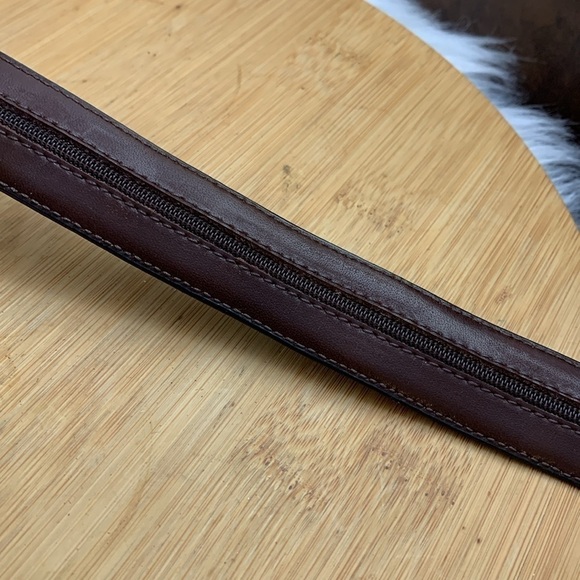 Vintage NIB Taner Brown Gold Leather Money ID Conceal Security Travel Zip Belt - Picture 13 of 16